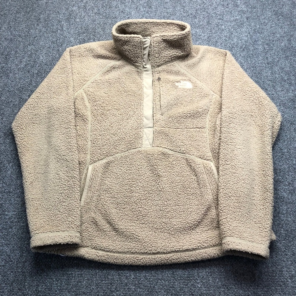The North Face Womens Campshire Fleece Pullover Tan Beige Sherpa L